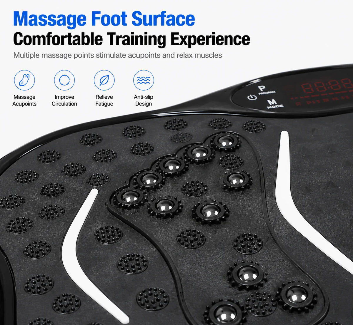 Bluetooth Vibration Plate Fitness Machine With Foot Massage Pedals