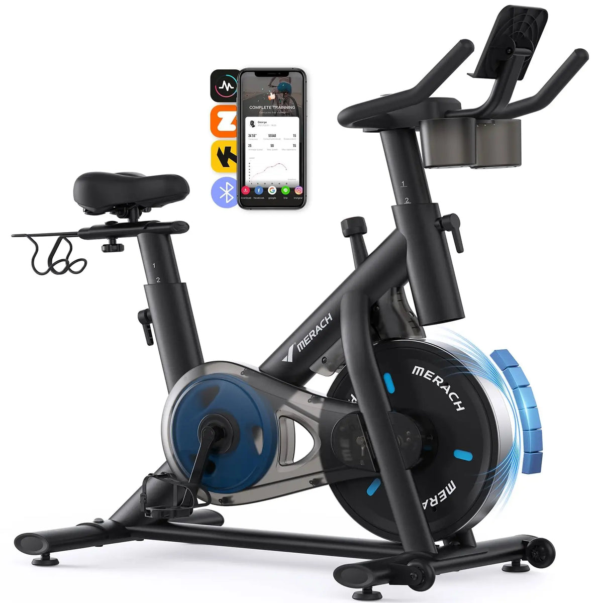 Merach Magnetic Stationary Exercise Bike With Low Noise App Support