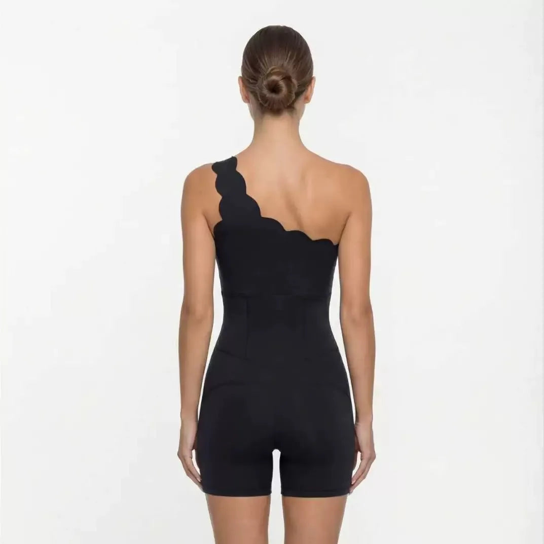 Fubeike Women Breathable Nylon Elastane Fitted One Piece Jumpsuit