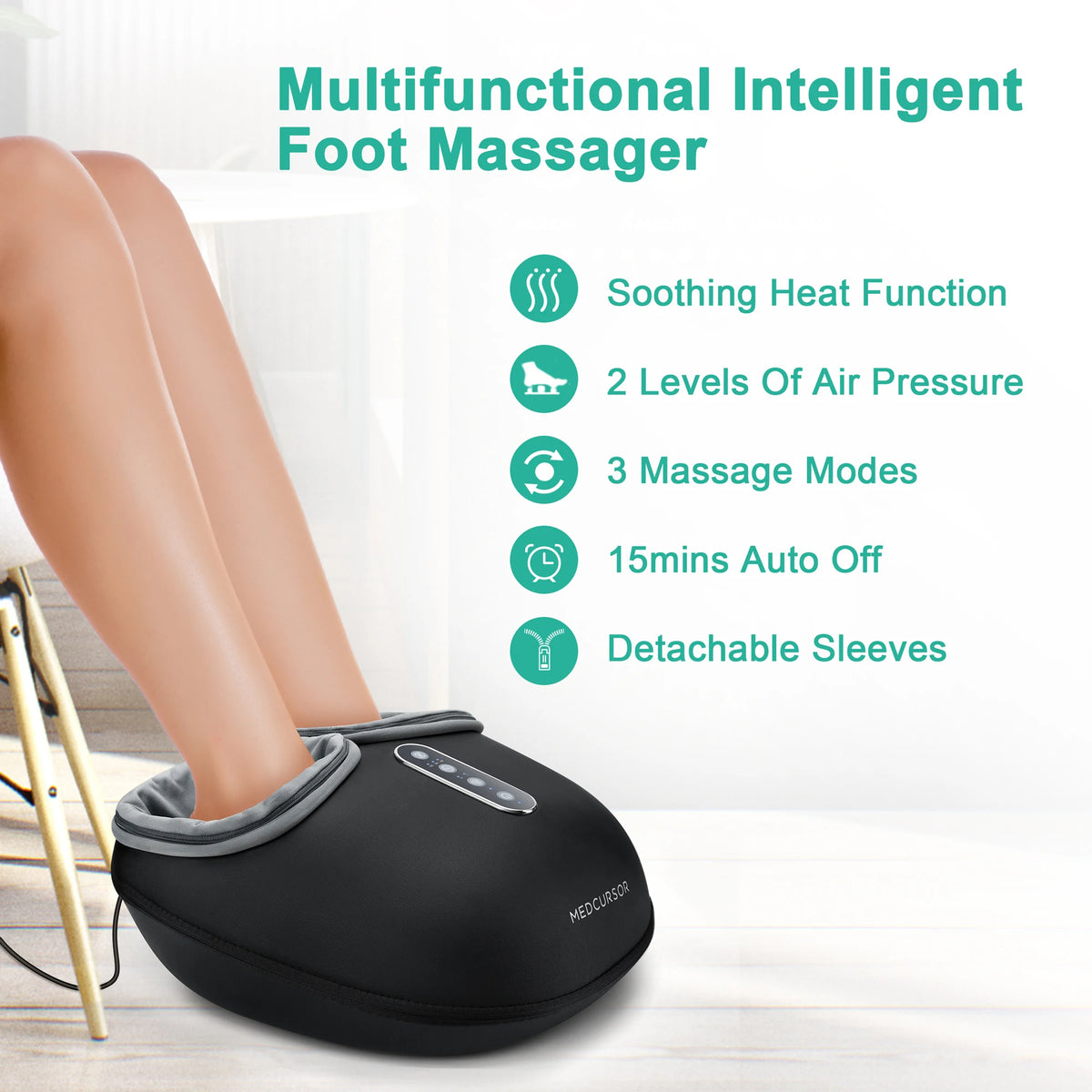 Medcursor Shiatsu Heated Foot Massager With Heat Rollers