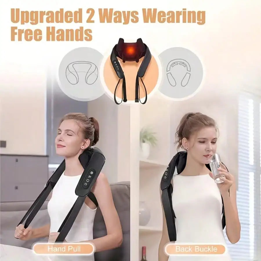 Ergonomic USB Powered Neck Massager With Soft Reversible Cover