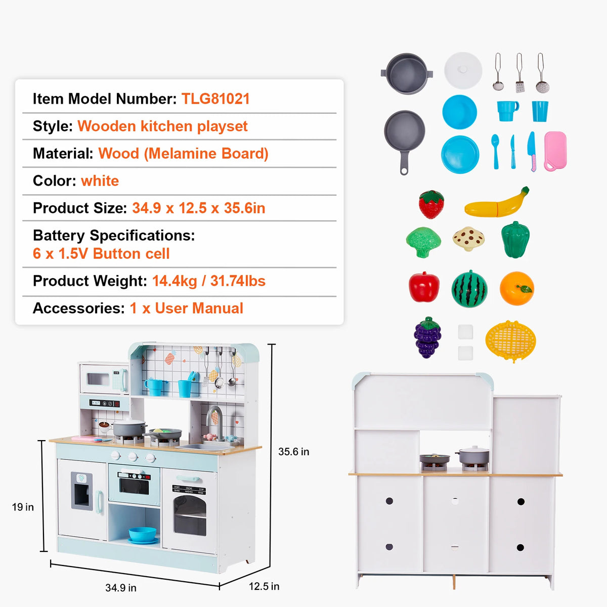 SucceBuy Kids Pretend Cooking Playset With Lights And Sounds