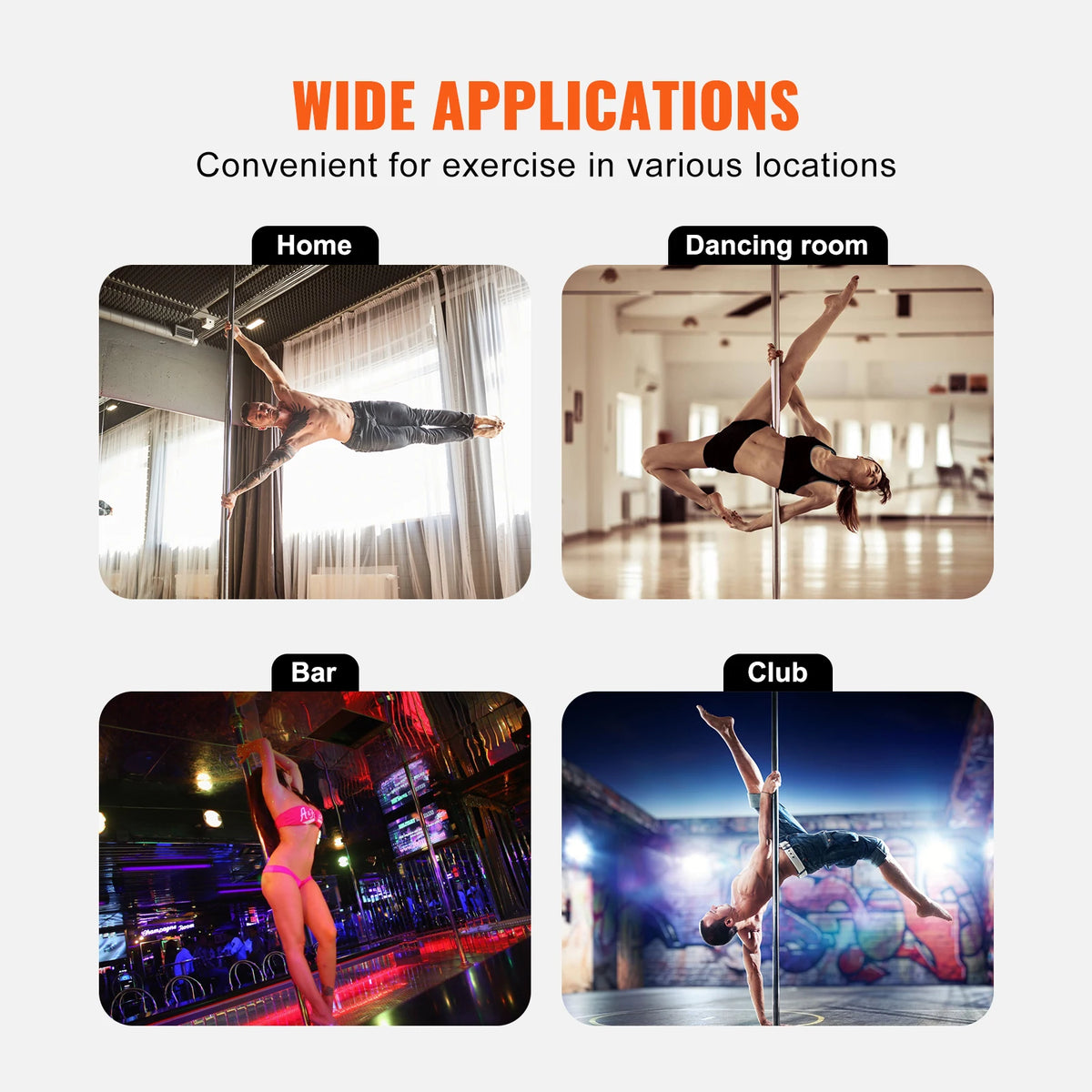 SucceBuy Professional Heavy Duty Stainless Steel Fitness Dance Pole