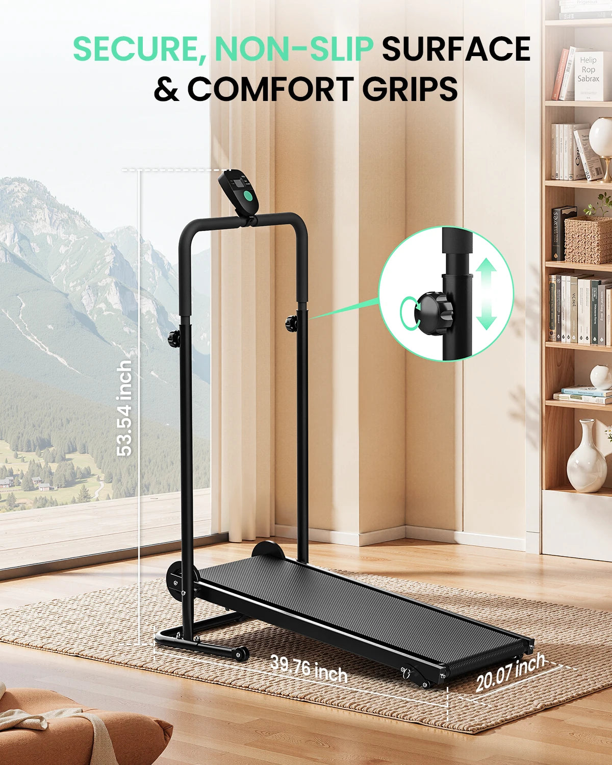 Akluer Mechanical Treadmill With Dual Flywheel And LCD Monitor