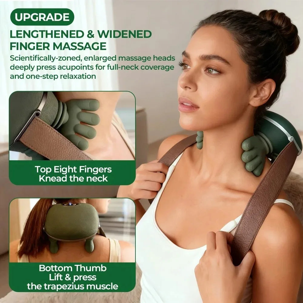 Wireless Neck And Shoulder Massager With 4D Kneading Massage