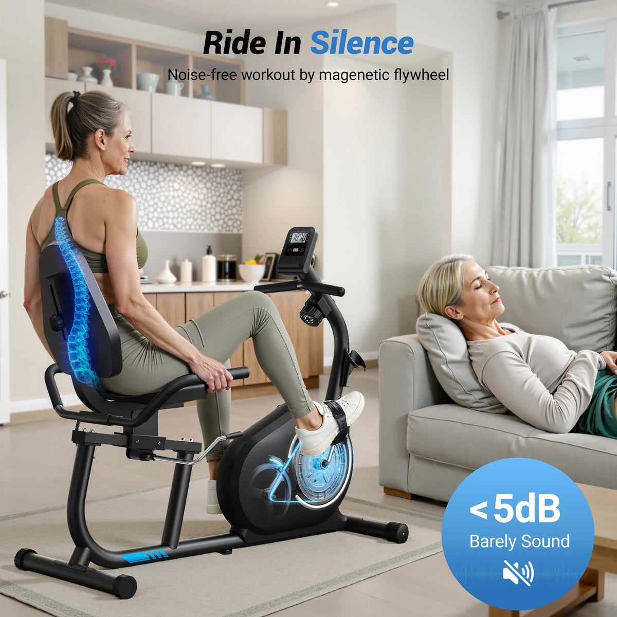 Merach Recumbent Exercise Bike With Smart Bluetooth Connectivity