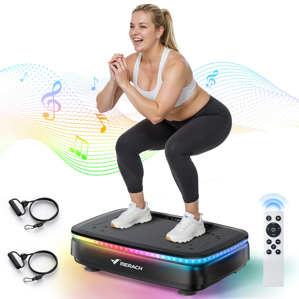 Merach Standing Vibration Plate Exercise Machine With Remote