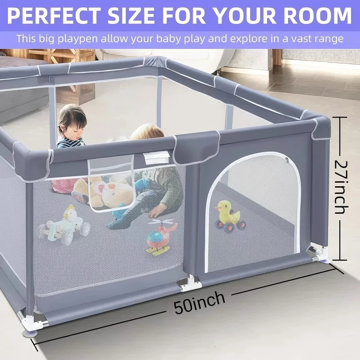 Breathable Mesh Toddler Playpen For Indoor And Outdoor Use
