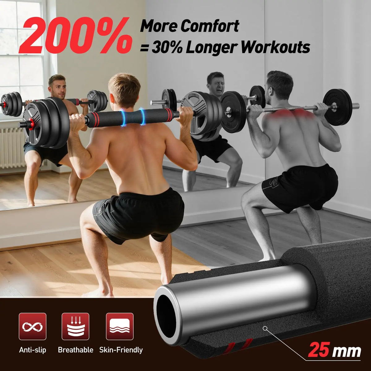 FED Fitness Adjustable 5 In 1 Multifunctional Dumbbell Set