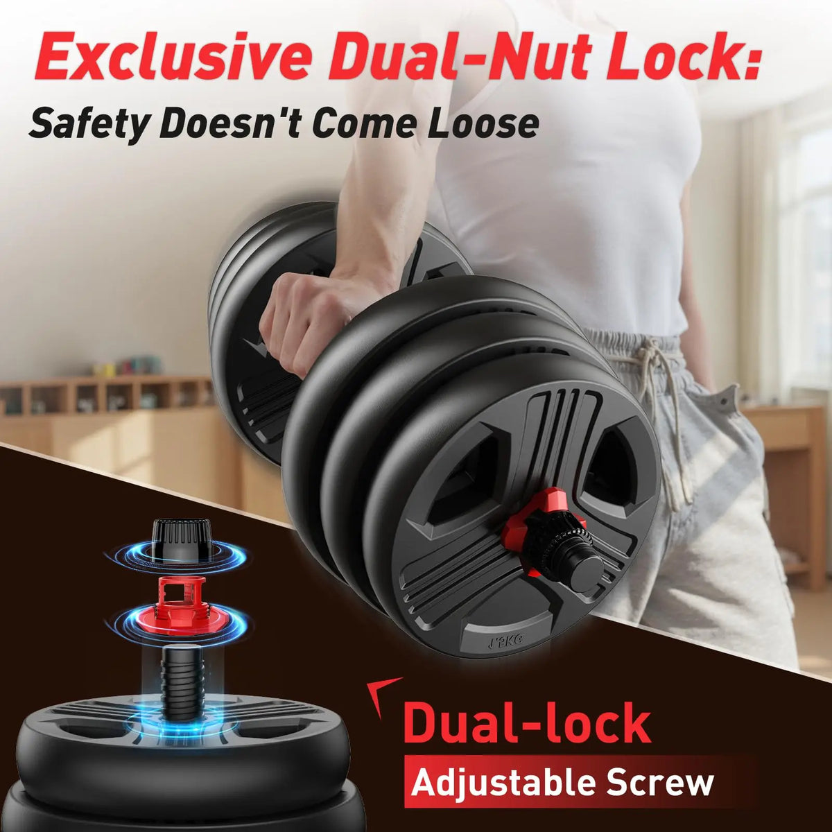 FED Fitness Adjustable 5 In 1 Multifunctional Dumbbell Set