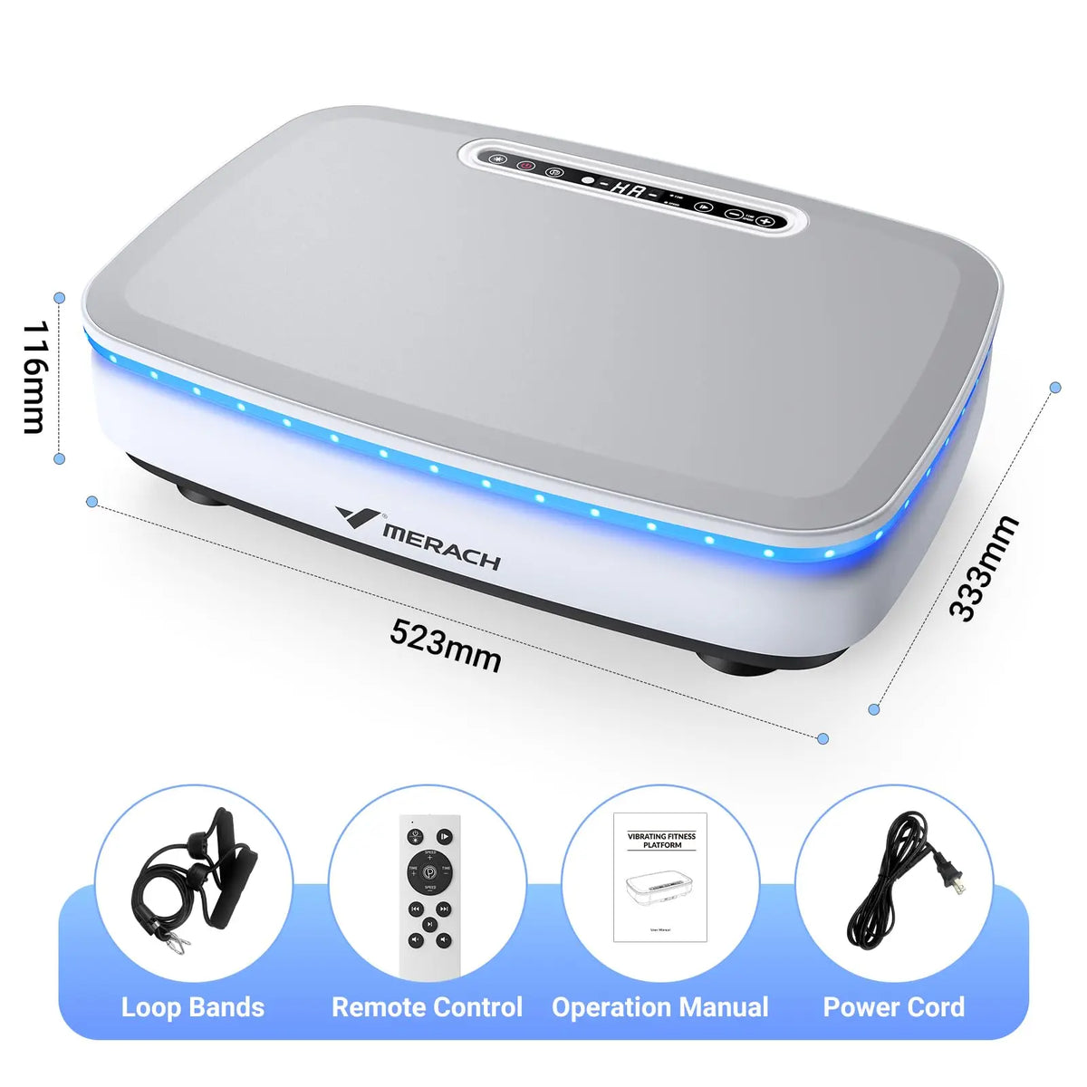 Merach Standing Vibration Plate Exercise Machine With Remote