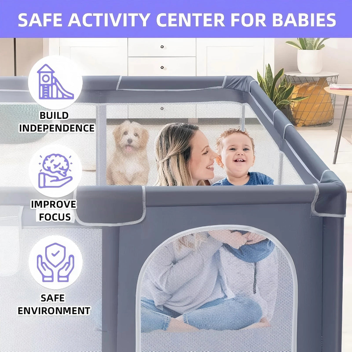Breathable Mesh Toddler Playpen For Indoor And Outdoor Use