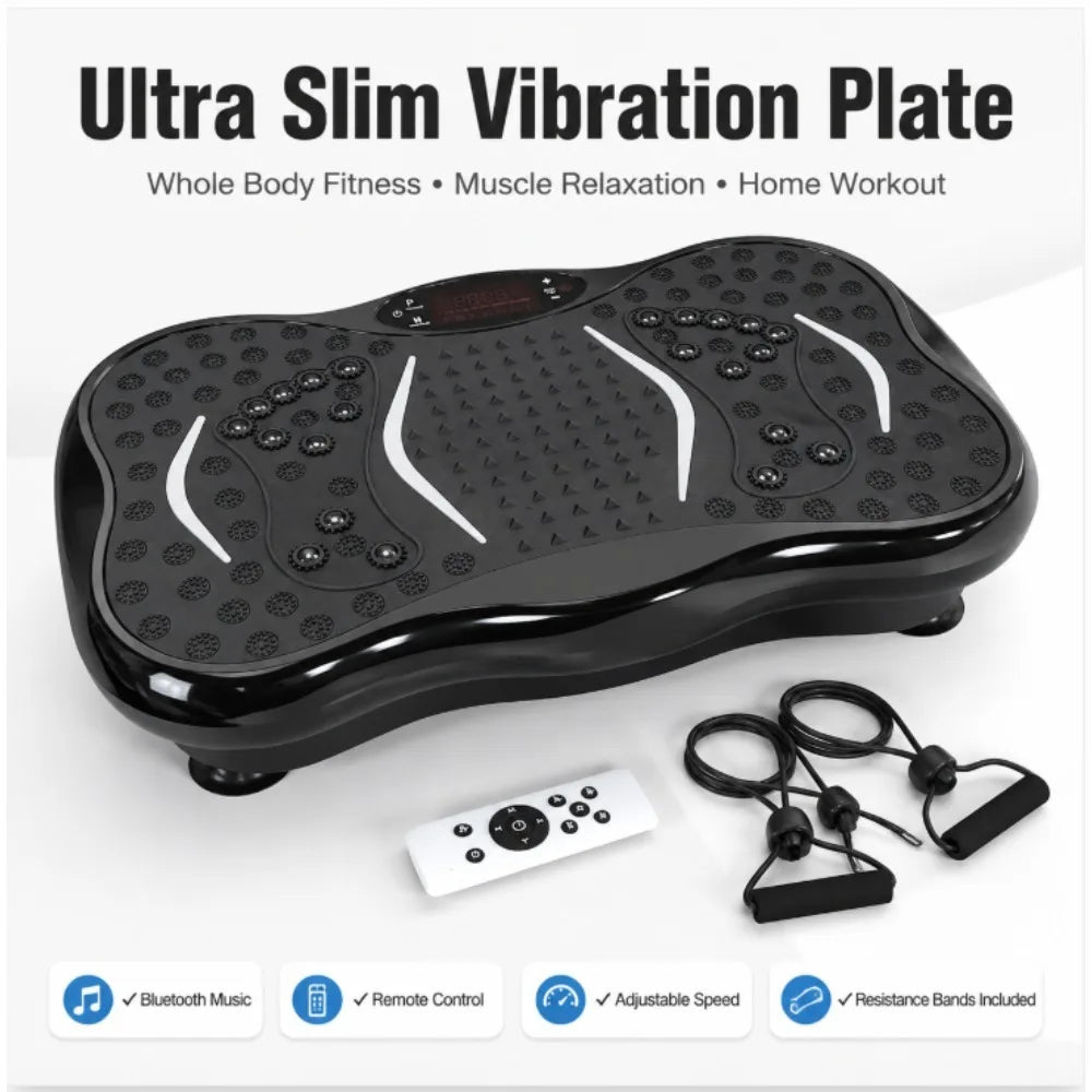 Bluetooth Vibration Plate Fitness Machine With Foot Massage Pedals