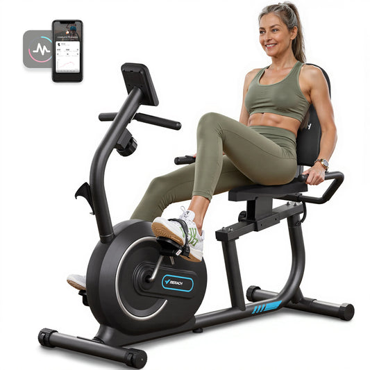 Merach Recumbent Exercise Bike With Smart Bluetooth Connectivity