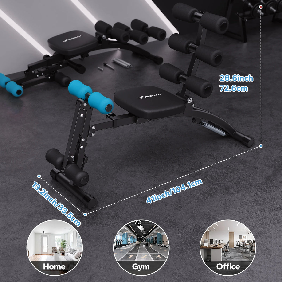 Merach Adjustable Ab Workout Bench For Home Situp Trainer