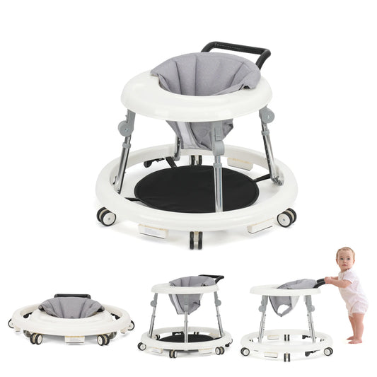 Wismind Adjustable Foldable Baby Walker With Activity Tray