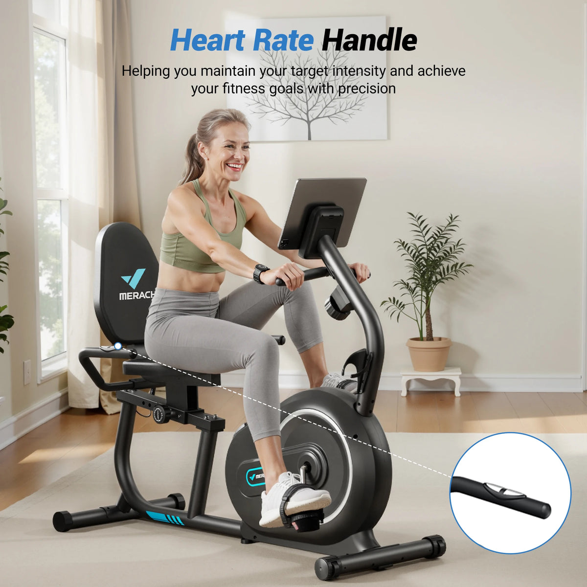 Merach Recumbent Exercise Bike With Smart Bluetooth Connectivity