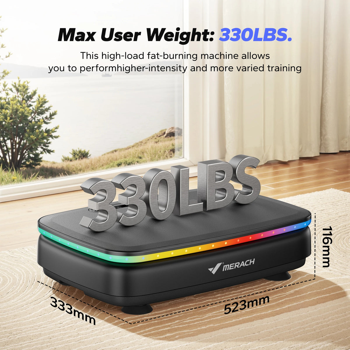 Merach Standing Vibration Plate Exercise Machine With Remote