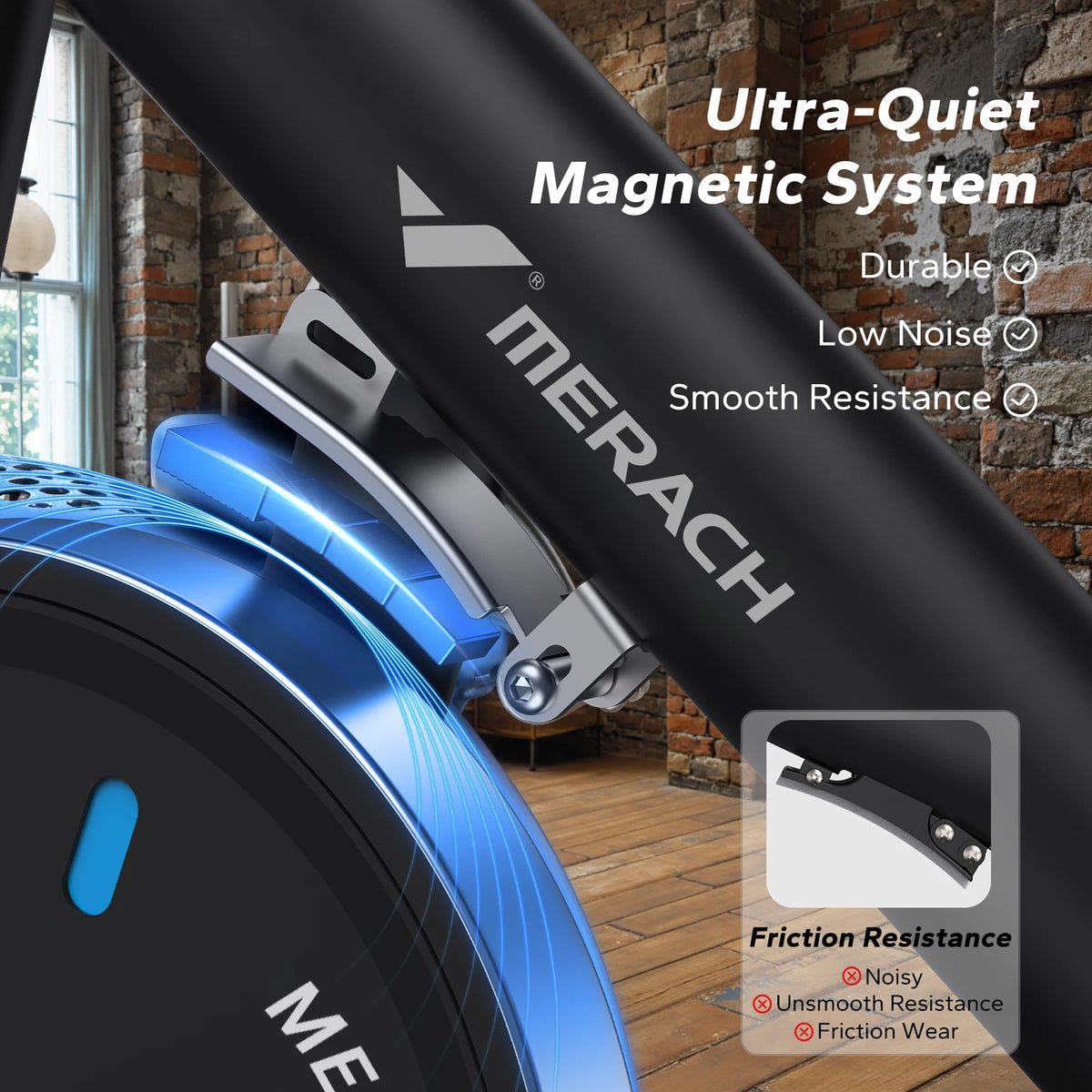 MERACH Magnetic Stationary Indoor Cycling Bike Low Noise App Control