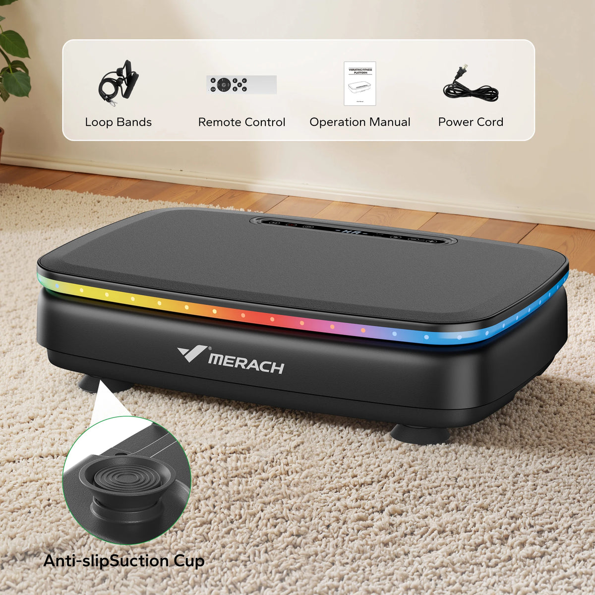 Merach Standing Vibration Plate Exercise Machine With Remote