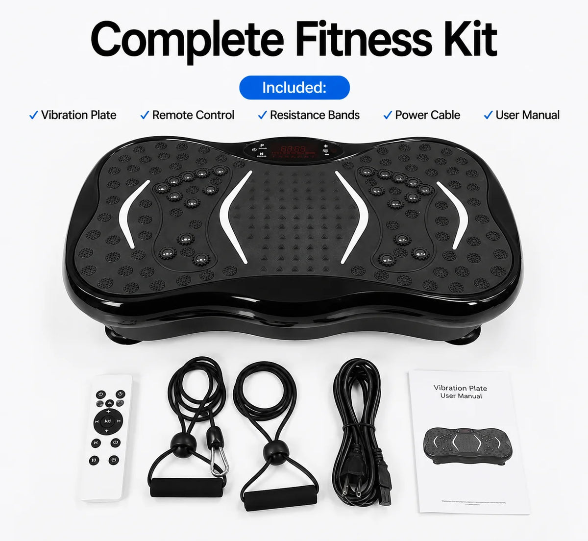 Bluetooth Vibration Plate Fitness Machine With Foot Massage Pedals