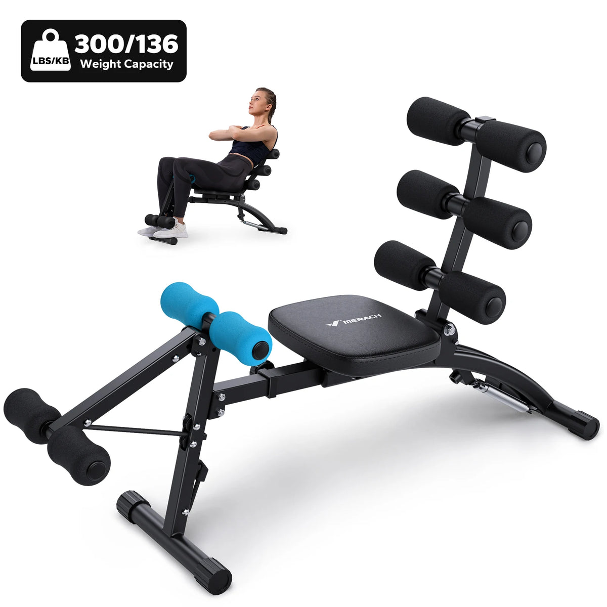 Merach Adjustable Ab Workout Bench For Home Situp Trainer