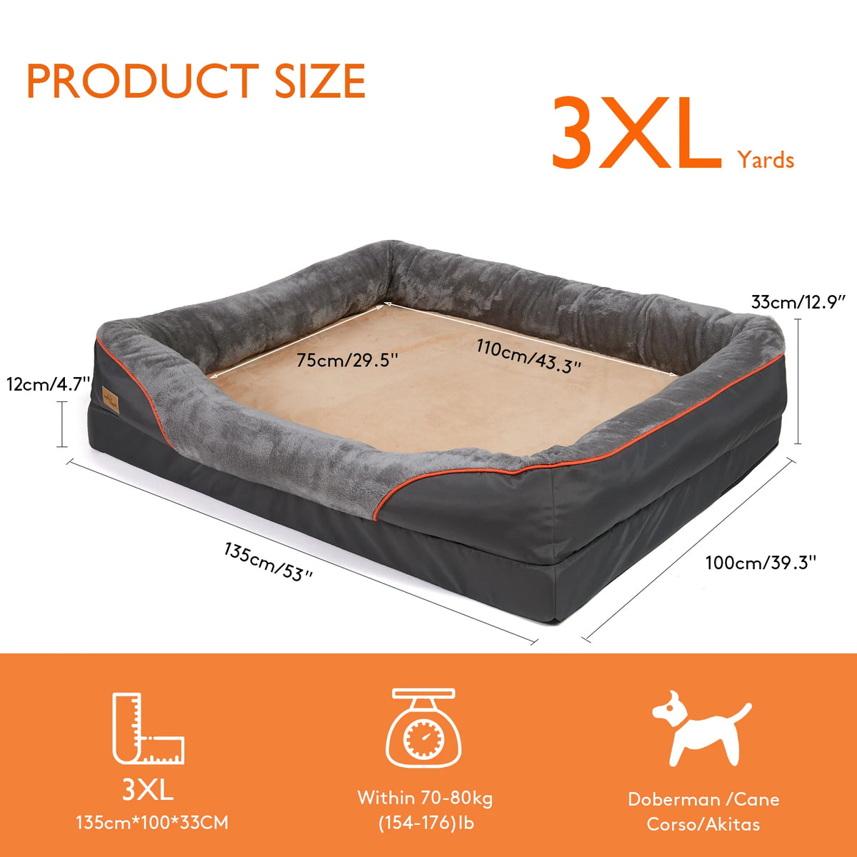 Bingopaw Soft Fleece Dog Bed Removable Washable Waterproof Cover