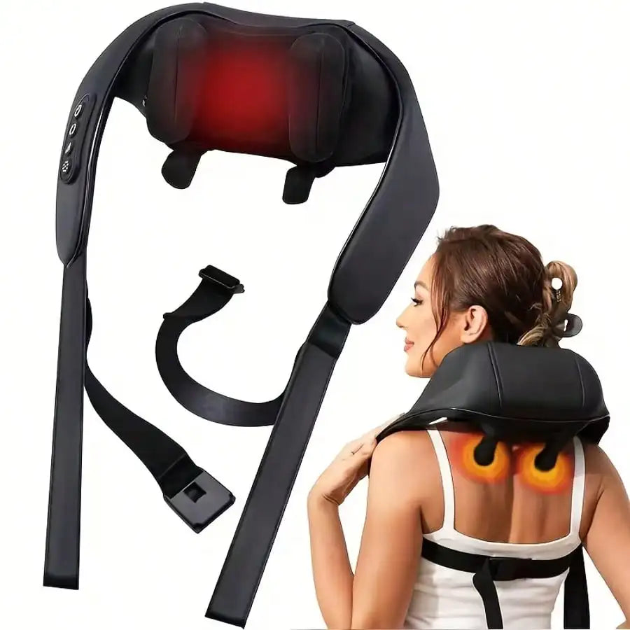 Ergonomic USB Powered Neck Massager With Soft Reversible Cover