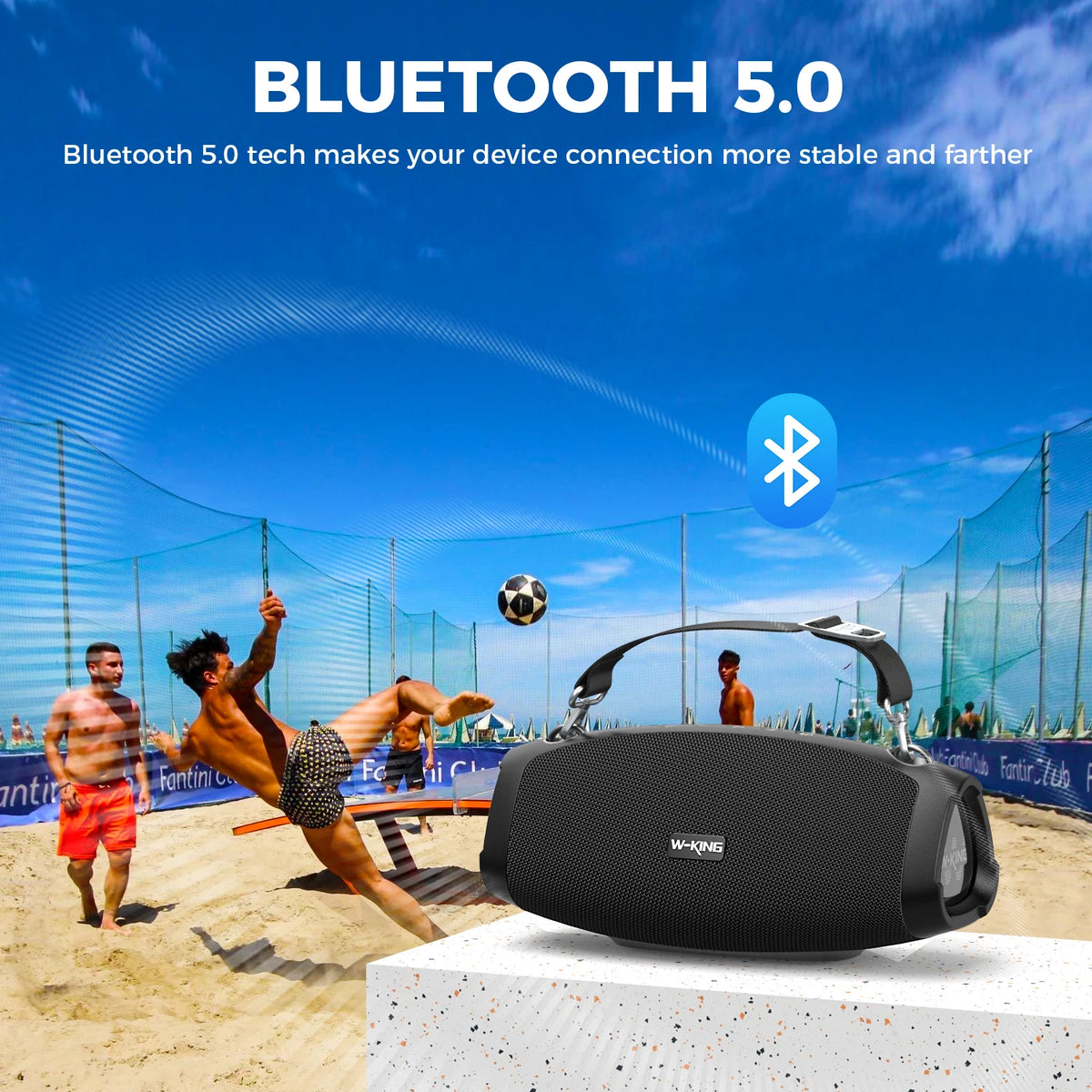 W-KING X10 Portable Waterproof Bluetooth Speaker Featuring Deep Bass