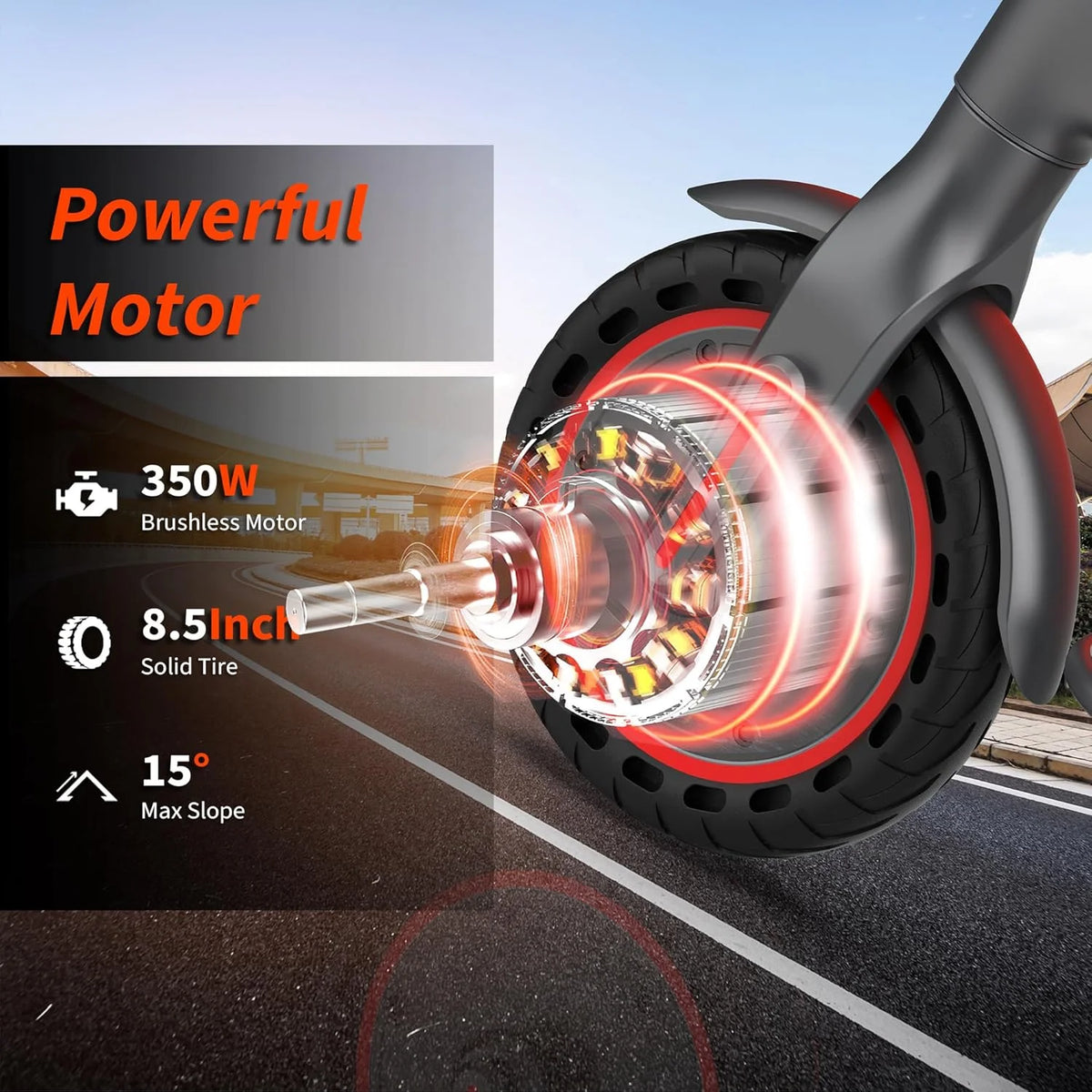 AOVOPRO Foldable Electric Scooter With App Control And Solid Tire