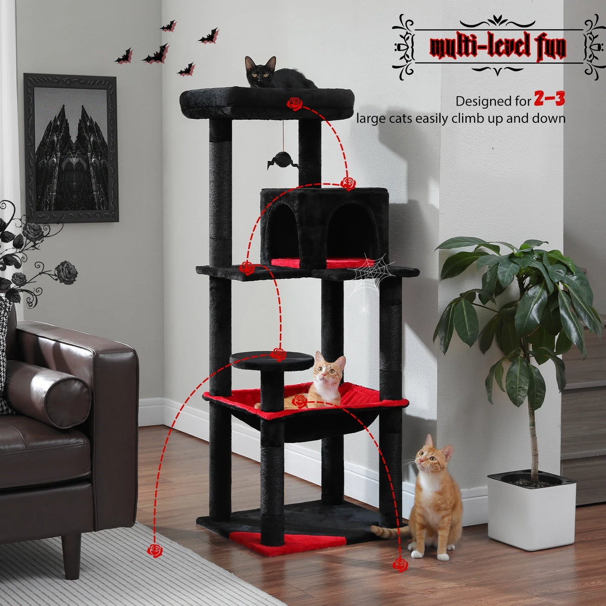 Pawz Road Multi Level Cat Tower With Hammock Sisal Posts