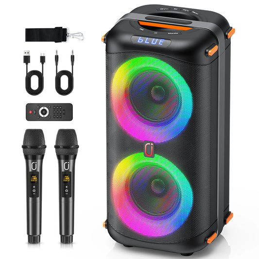 FanFun Wireless Karaoke Speaker With Dual Microphones And Led Lighting
