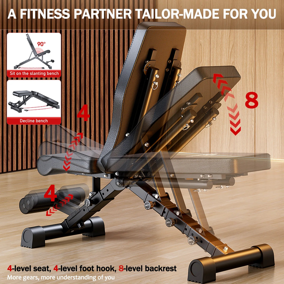 Foldable Adjustable Weight Bench For Full Body Strength Training