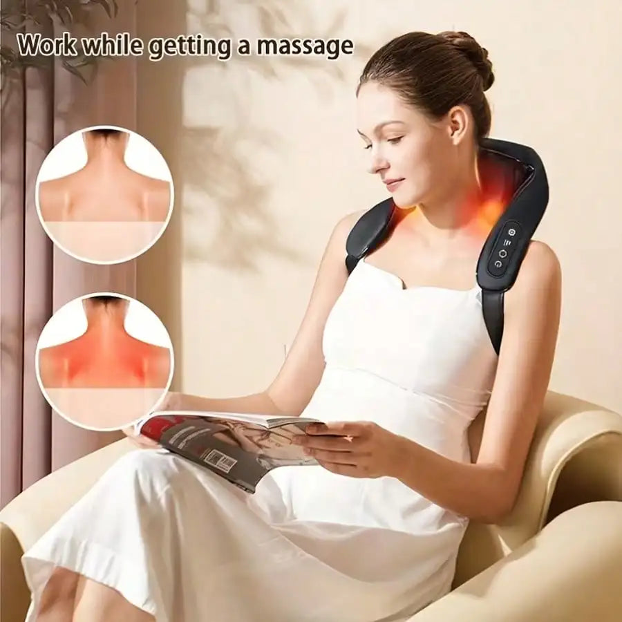 Ergonomic USB Powered Neck Massager With Soft Reversible Cover