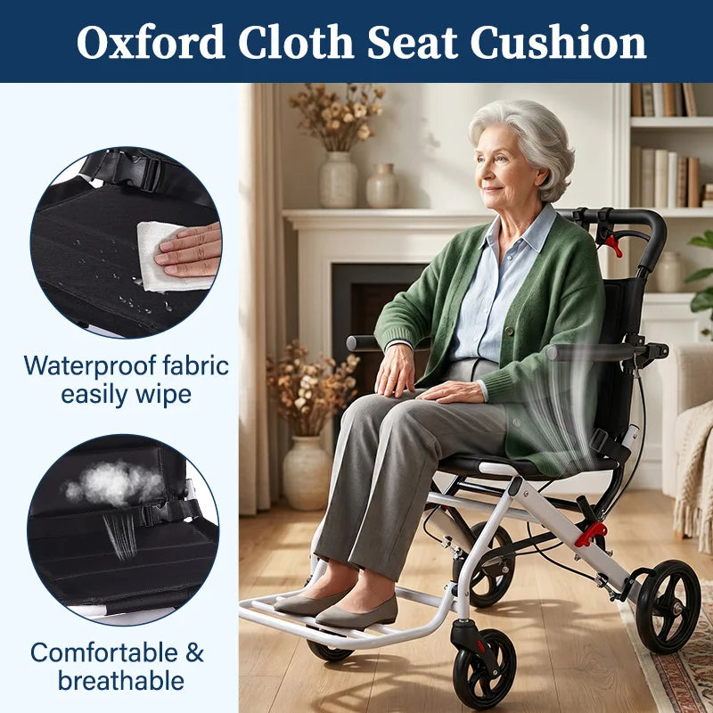 CvitalelPersd Lightweight Foldable Travel Wheelchair For Adults And Seniors
