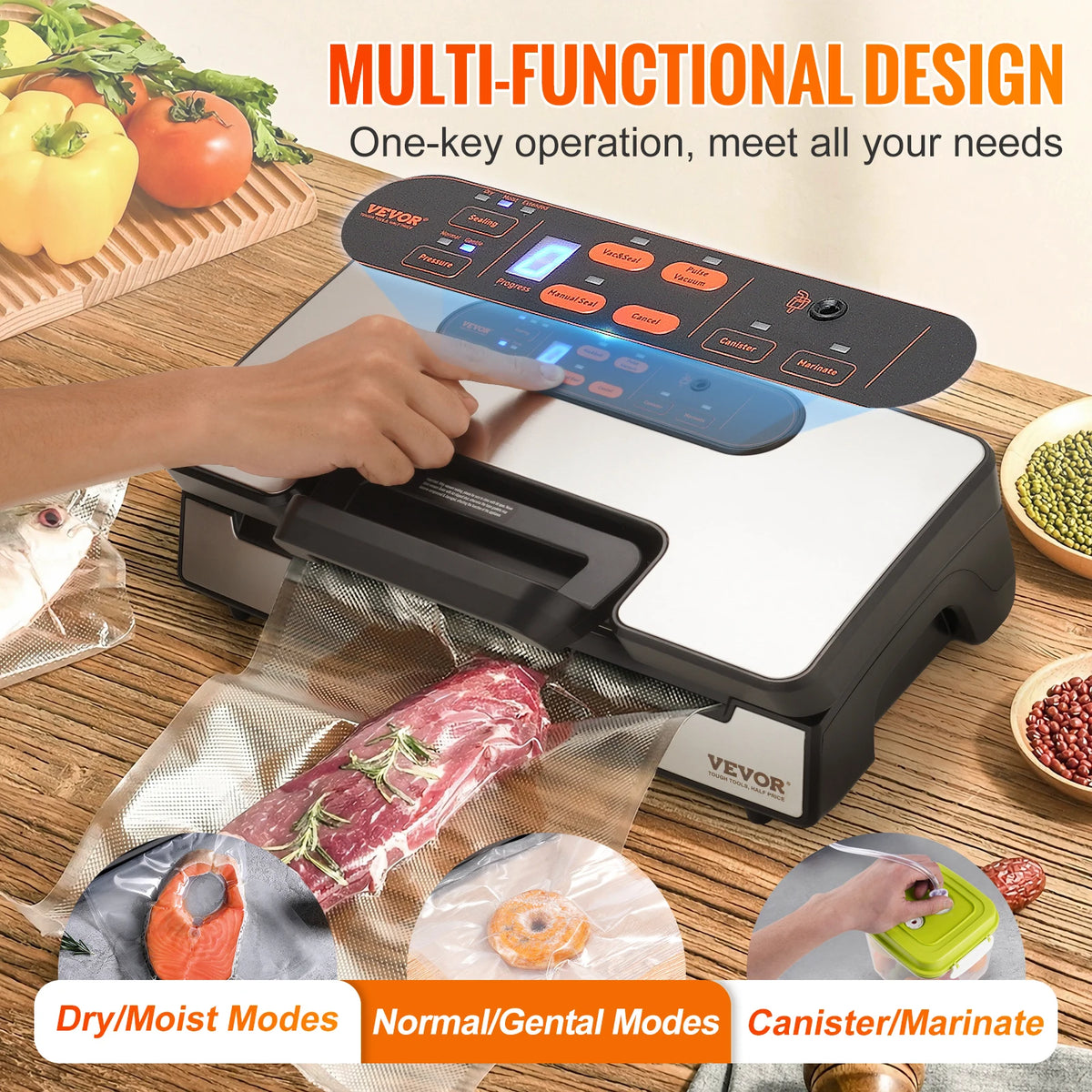SucceBuy 130W Vacuum Sealer Food Packaging Machine For Home