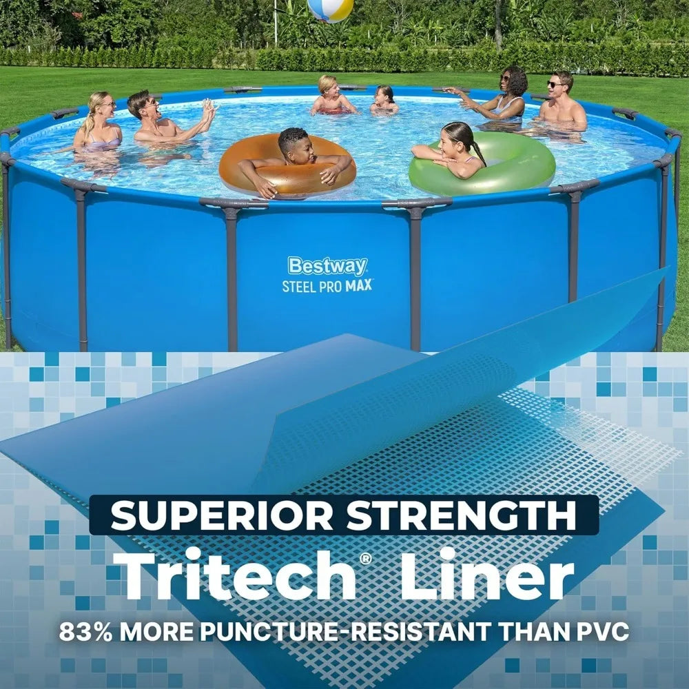 Steel Pro MAX Above Ground Round Metal Frame Outdoor Pool