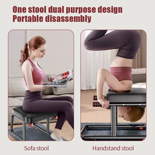 KBQ Multifunctional Inverted Yoga Stool With Double Armrests