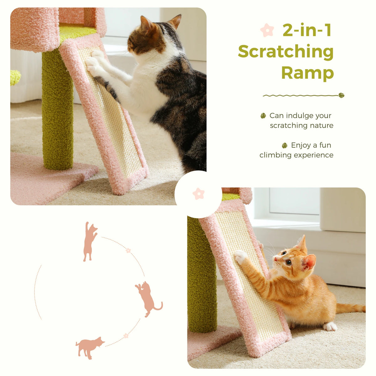 PAWZ Road Flower Multi Level Cat Tower With Sisal Posts