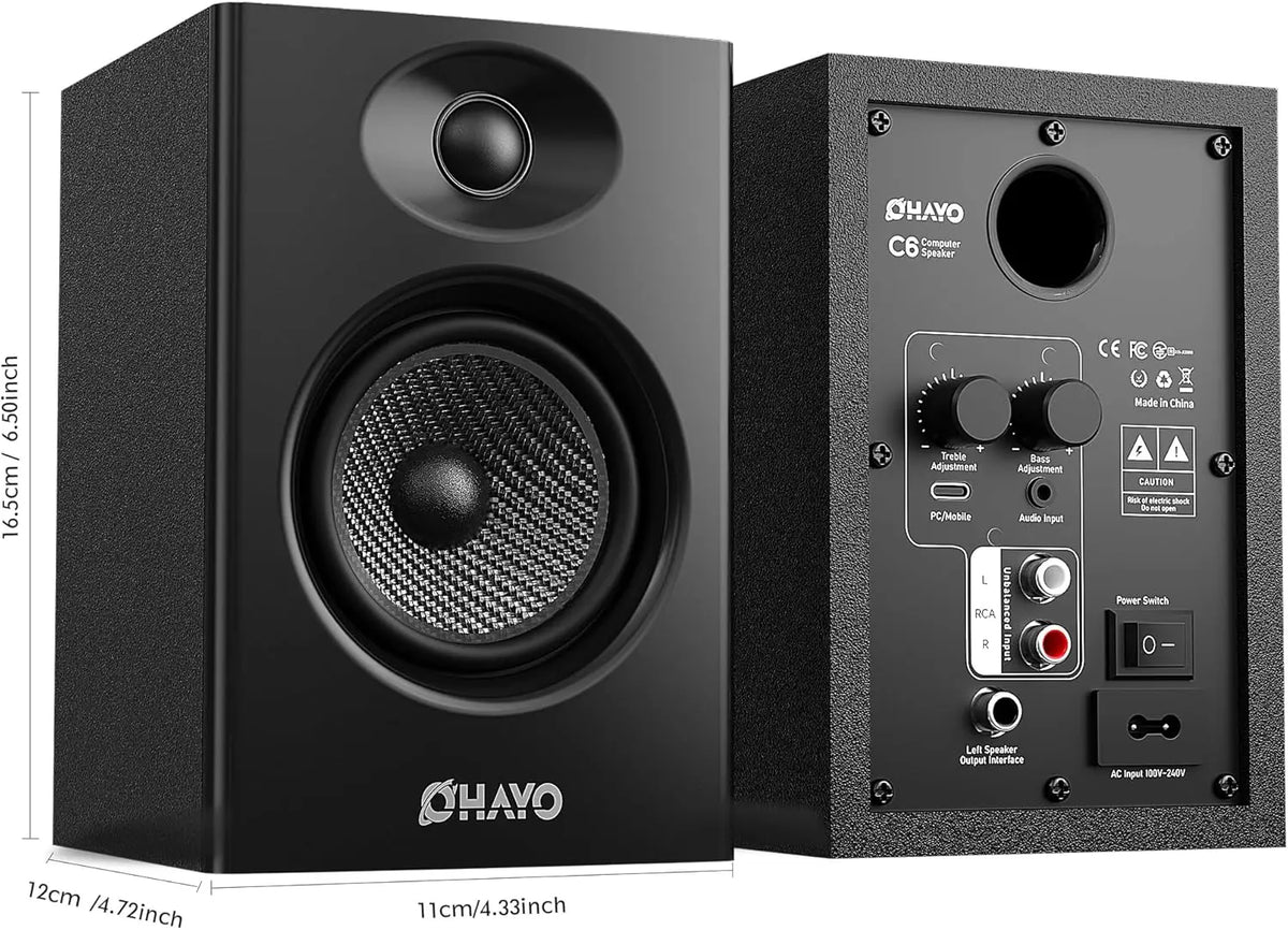 Ohayo Active Bluetooth Bookshelf Speakers For Desktop Audio