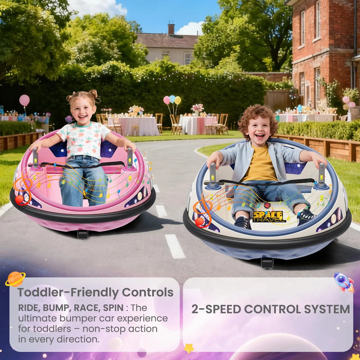 HiMiss 12V Kids Electric Bumper Car With Remote Control