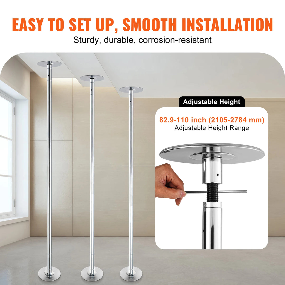SucceBuy Professional Heavy Duty Stainless Steel Fitness Dance Pole