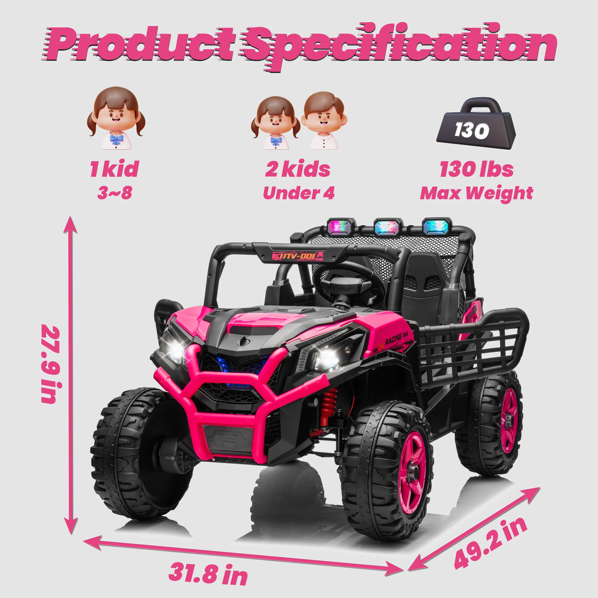 Joyracer 24V Electric Remote Off Road UTV Ride On Car