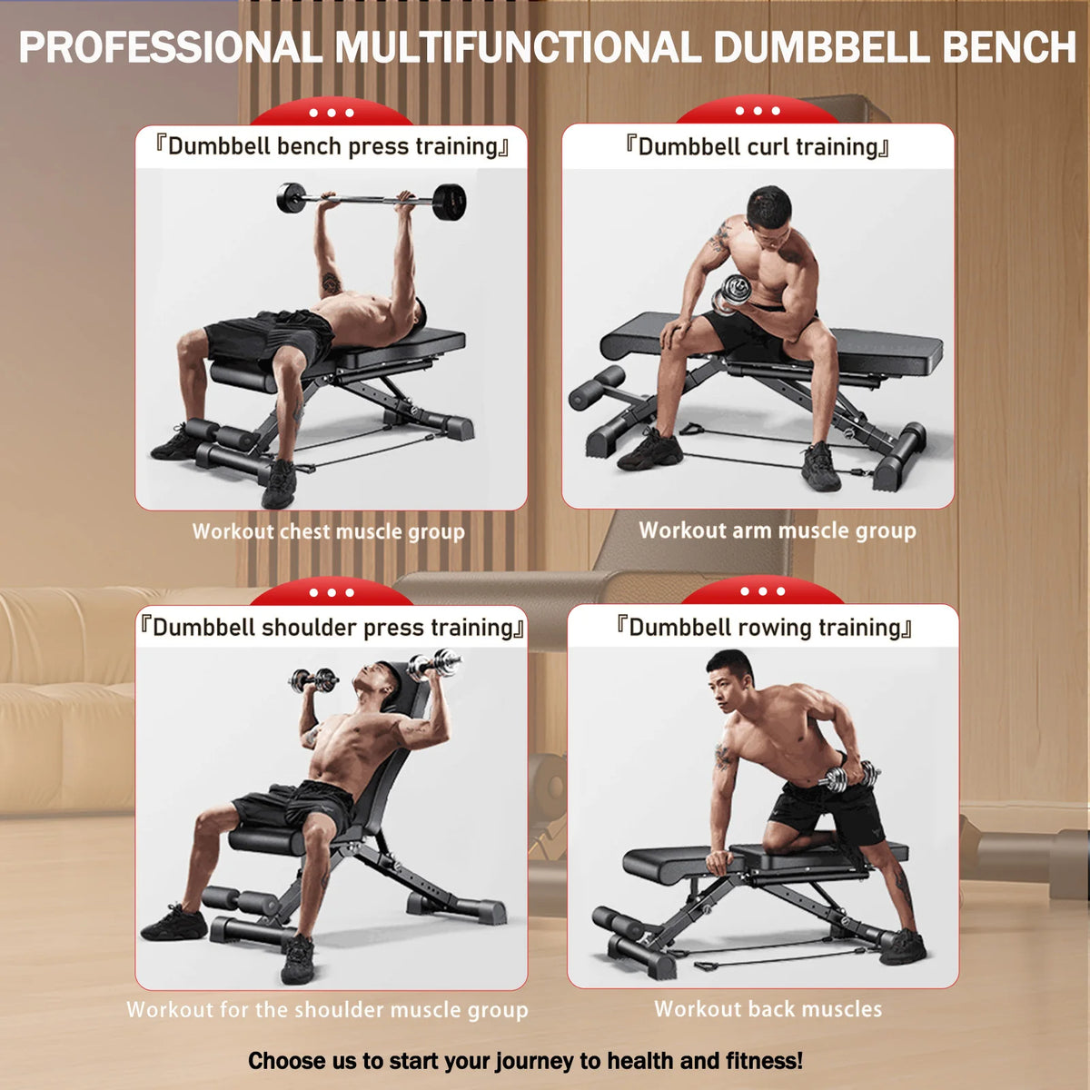 Foldable Adjustable Weight Bench For Full Body Strength Training
