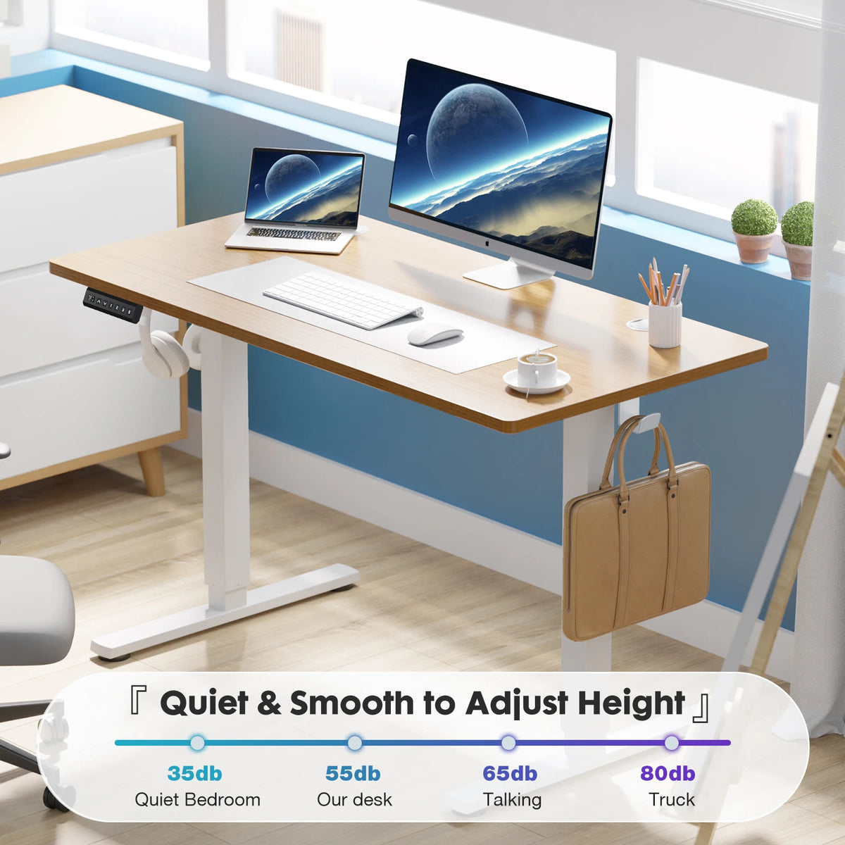 JHK Electric Height Adjustable Standing Desk Workstation