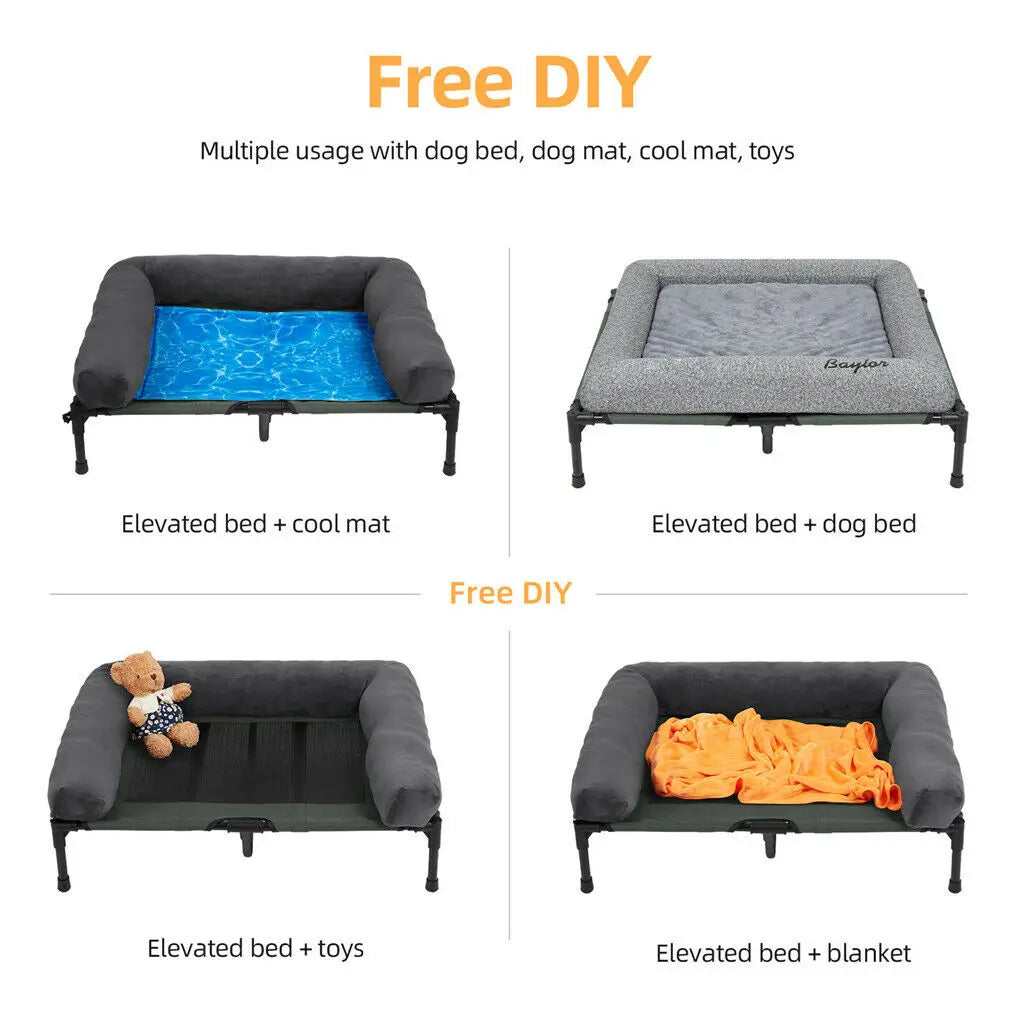 Bingopaw Elevated Cooling Dog And Cat Bed Indoor Outdoor Lounger