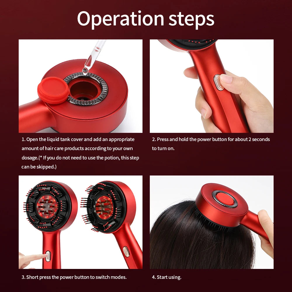 Afdeal Electric Scalp Massaging Hair Brush With Oil Dispenser