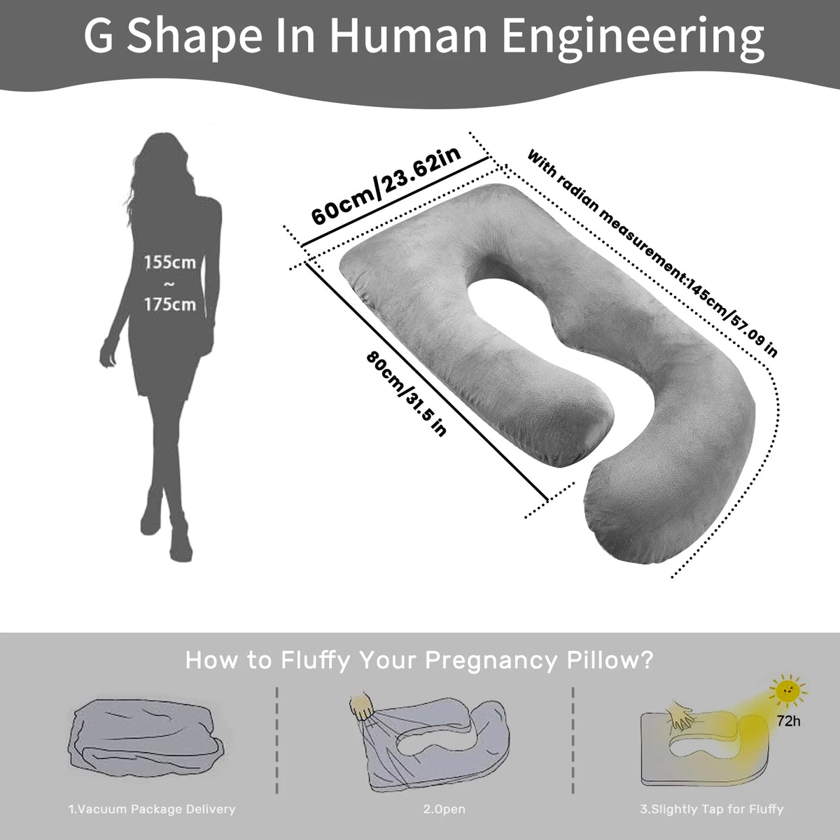 Detachable G Shaped Maternity Pillow For Pregnant Lumbar Support Cushion