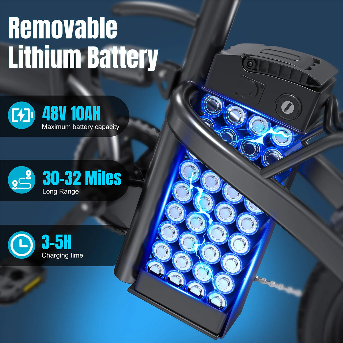 Furider 560W Folding Electric Bike With Removable Battery