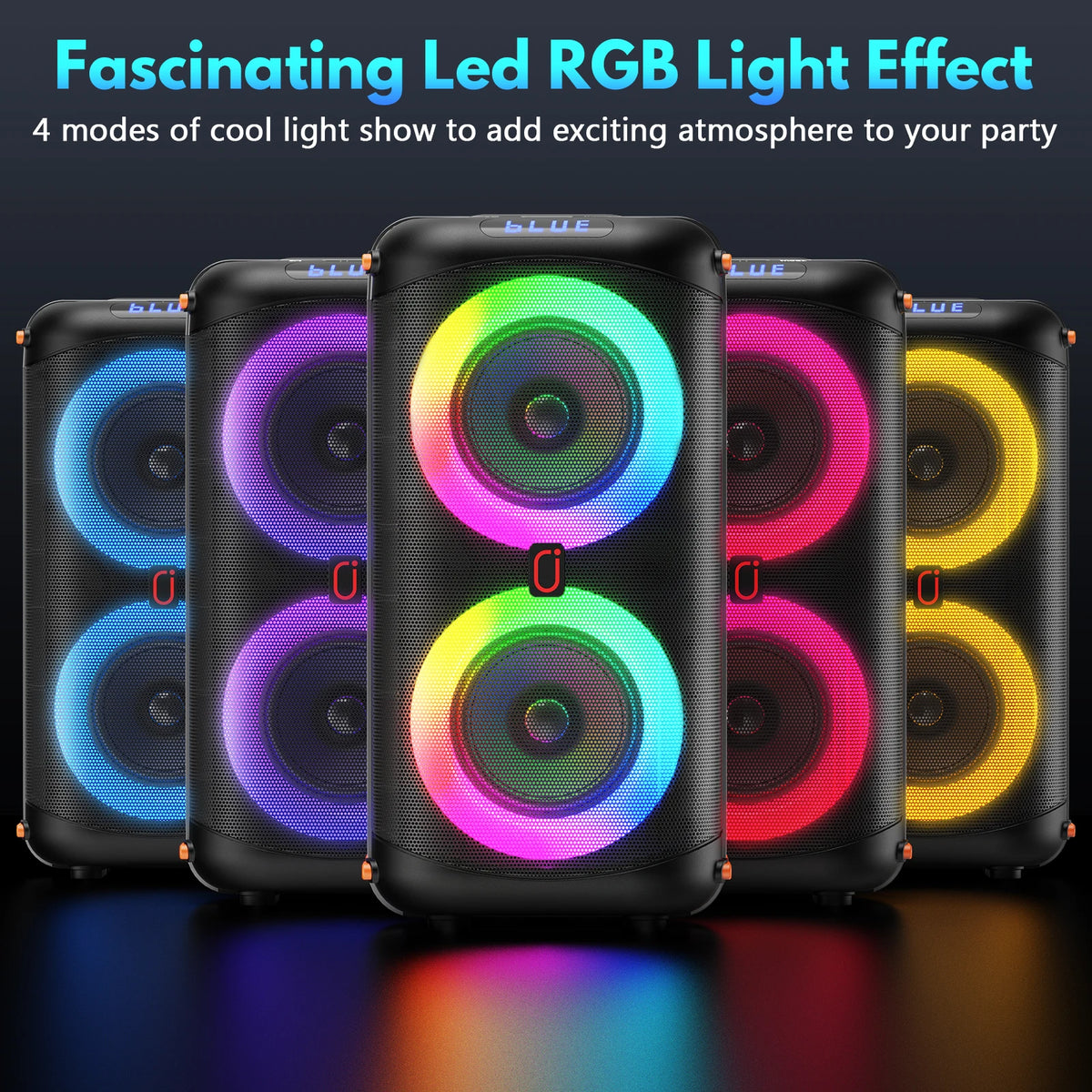 FanFun Wireless Karaoke Speaker With Dual Microphones And Led Lighting